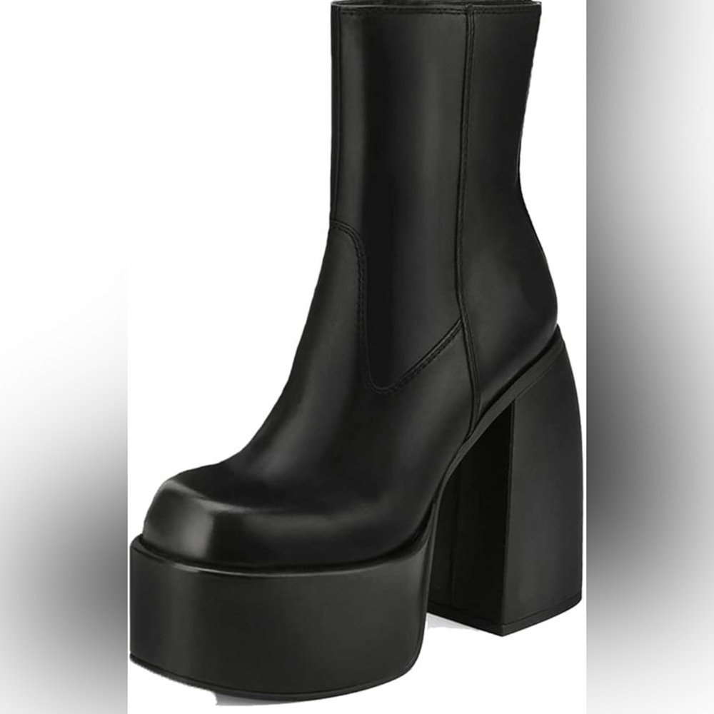 Chunky Heel Ankle Boots Platform